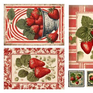 Junk journal Strawberry pages